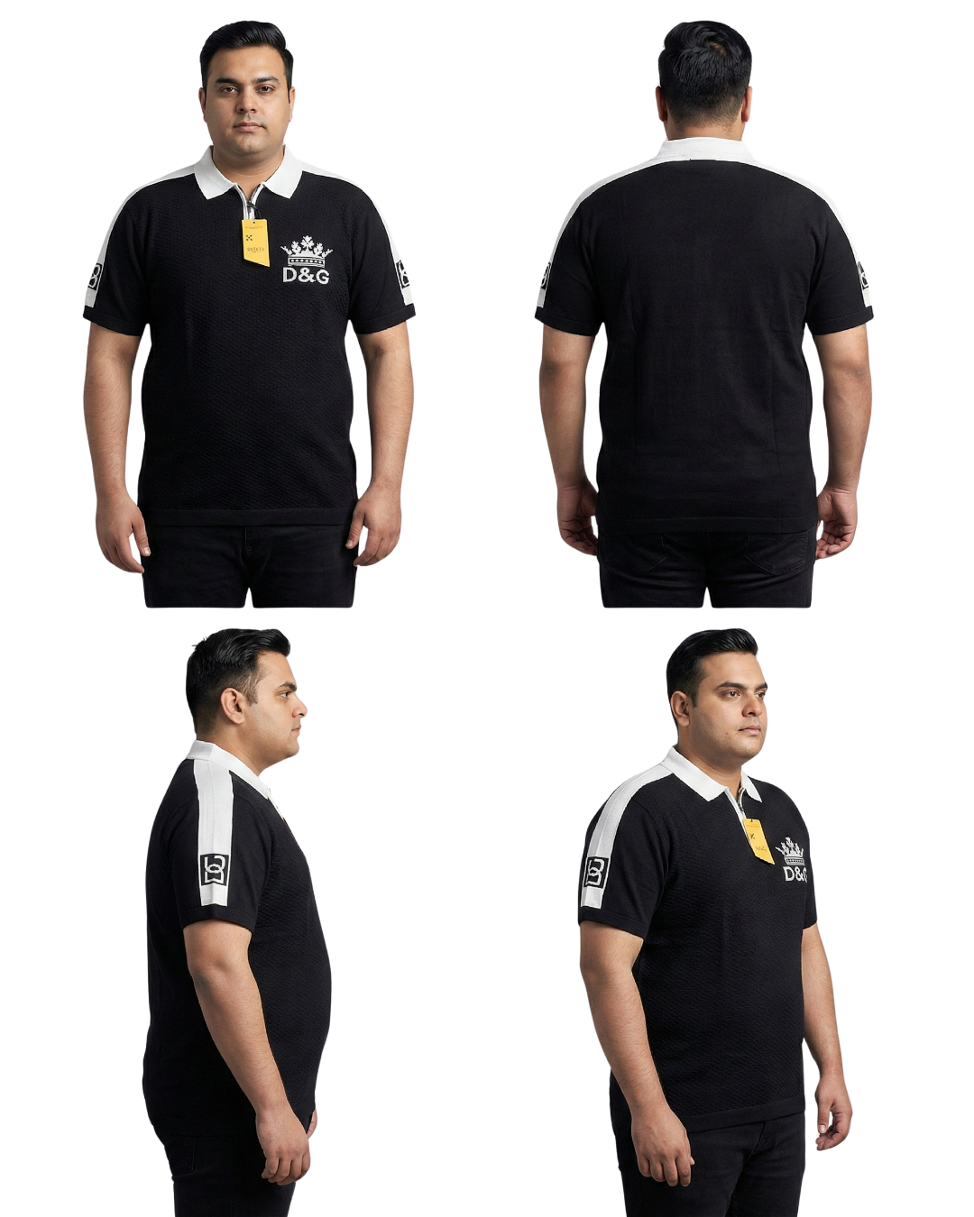 Men’s Premium Plus Size Polo T-Shirt | Textured Fabric | Smart Casual Comfort (3XL–6XL)