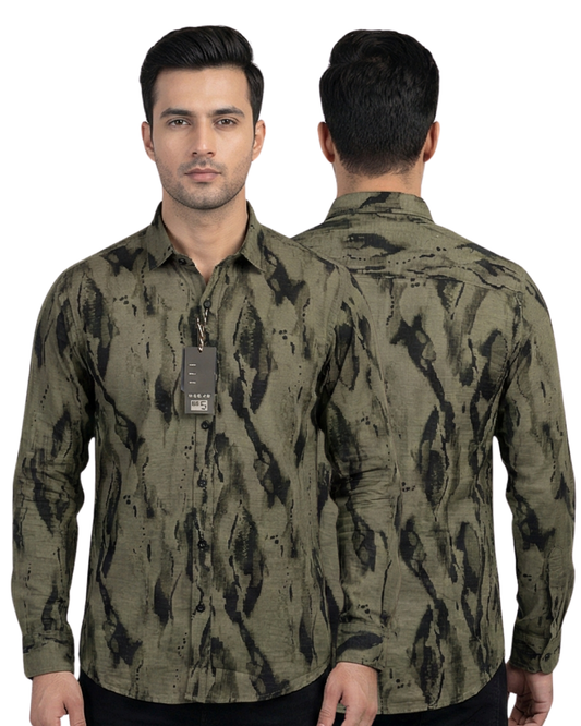 Men’s Premium Printed Cotton Shirt | Luxury Abstract Design | Regular Fit (M–7XL)