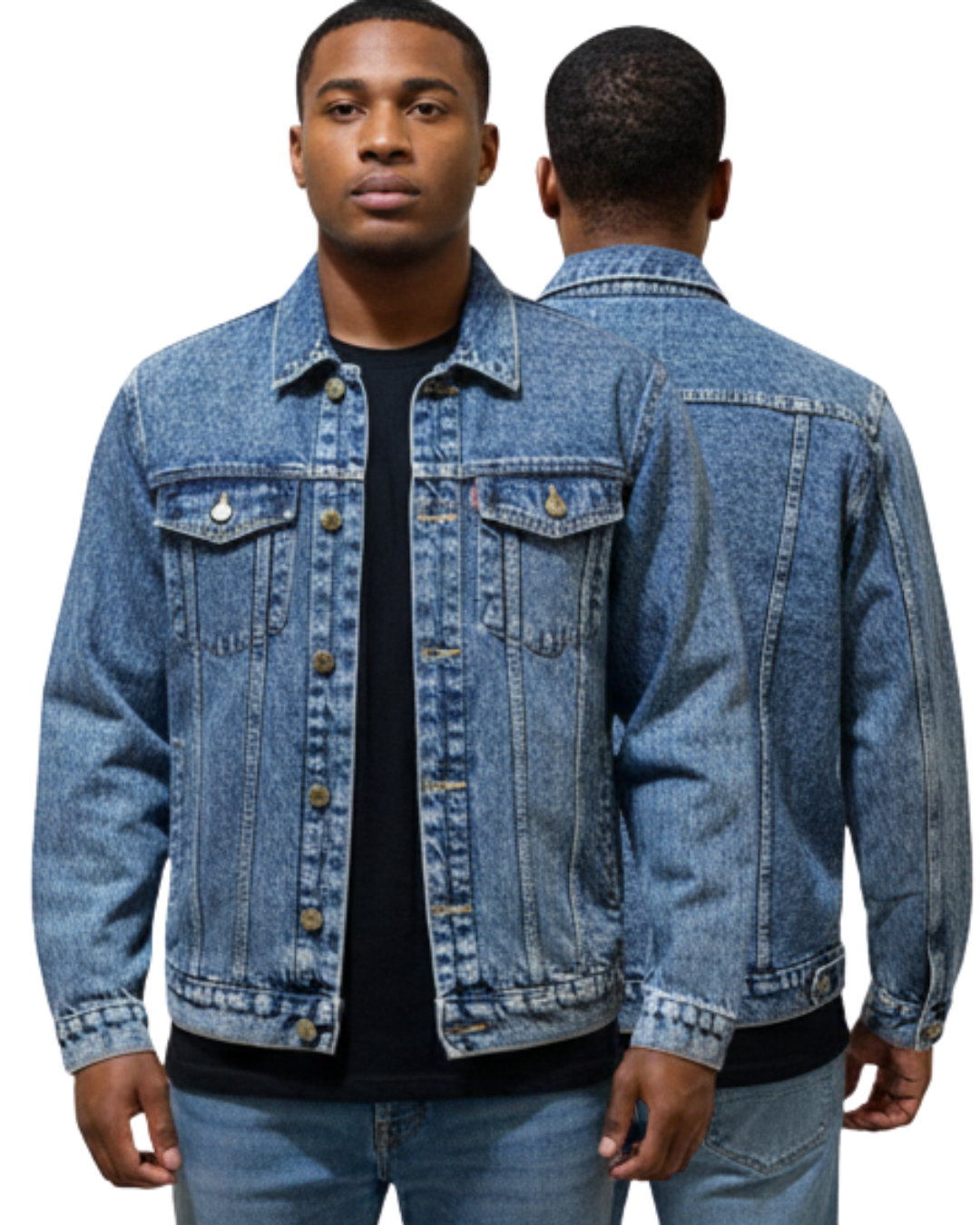 Men’s Premium Oversized Denim Jacket | Vintage Wash | Classic Button-Down Style