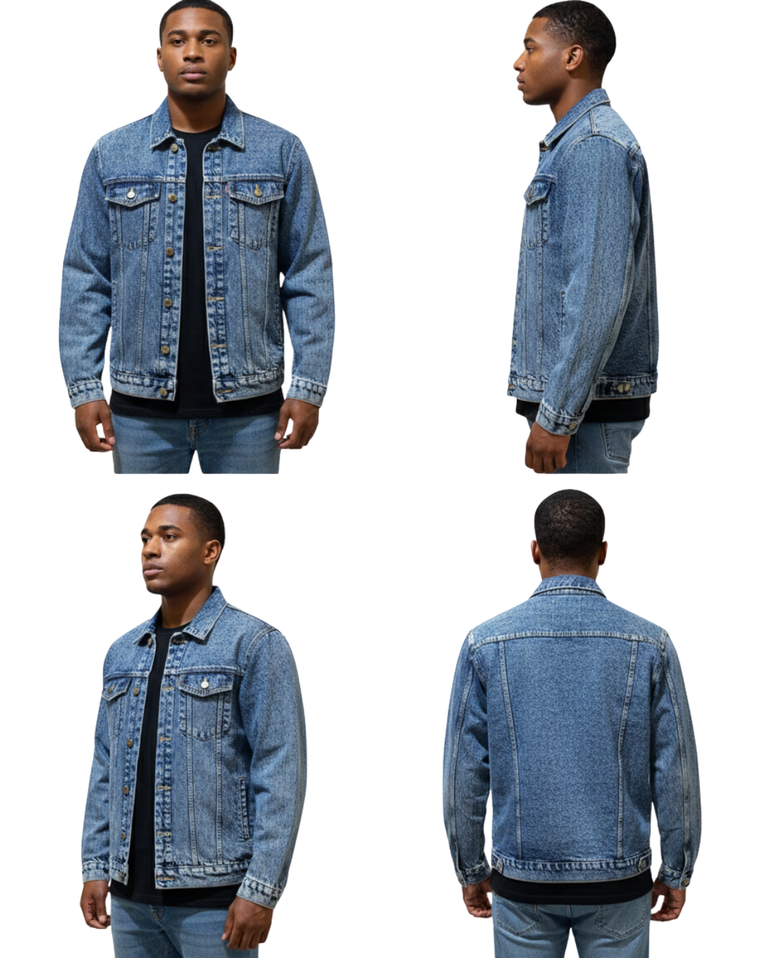 Men’s Premium Oversized Denim Jacket | Vintage Wash | Classic Button-Down Style