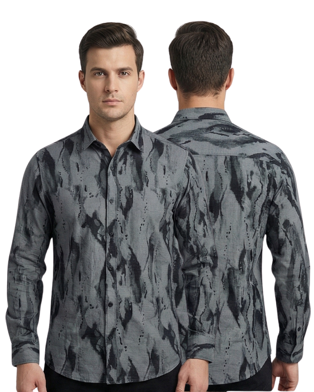 Men’s Premium Printed Cotton Shirt | Luxury Abstract Design | Regular Fit (M–7XL)