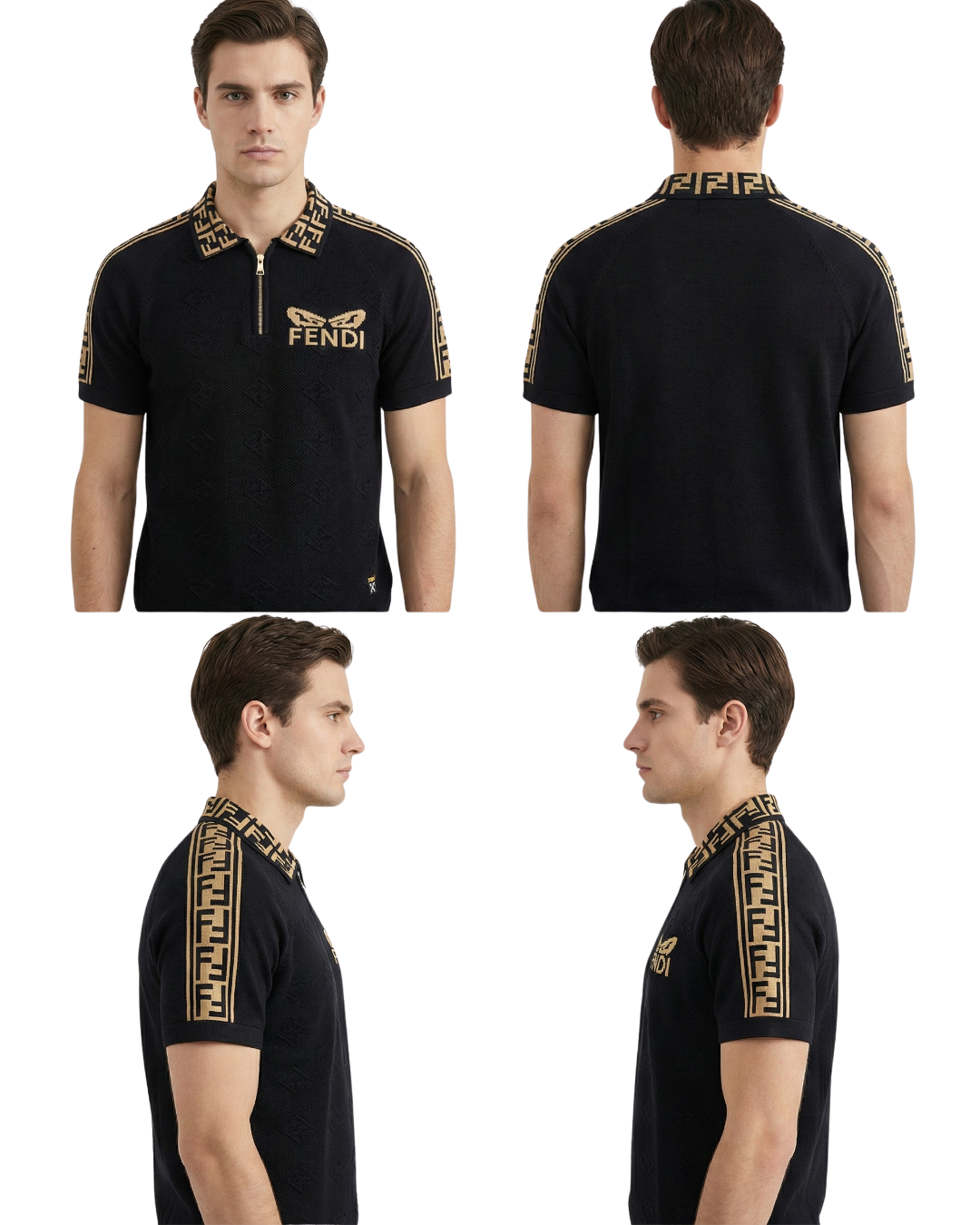 Men’s Premium Knit Zip Polo T-Shirt (M–XL)