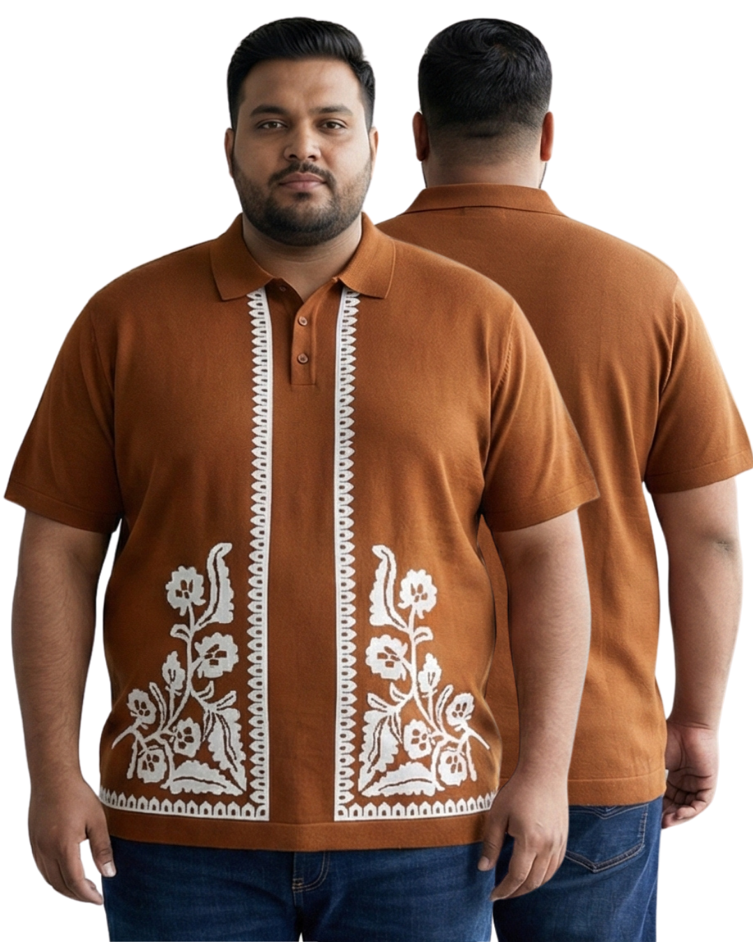 Men’s Premium Embroidered Polo T-Shirt | Luxury Knit Fabric | Plus Size Comfort Fit (3XL–6XL)