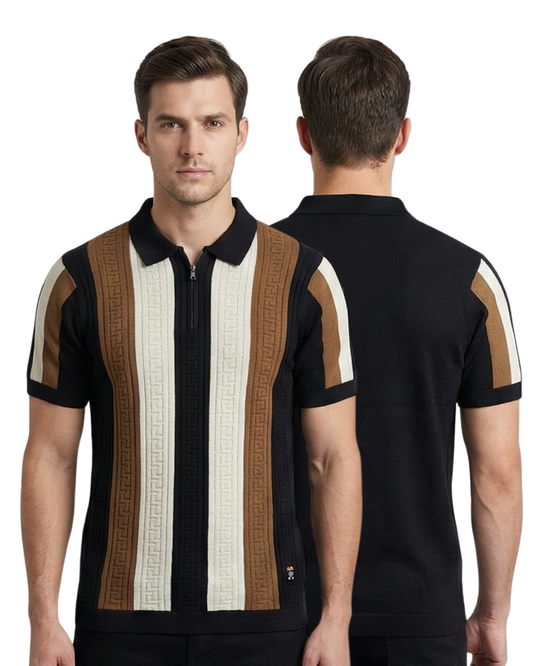 Men’s Premium Knit Polo T-Shirt | Luxury Textured Style