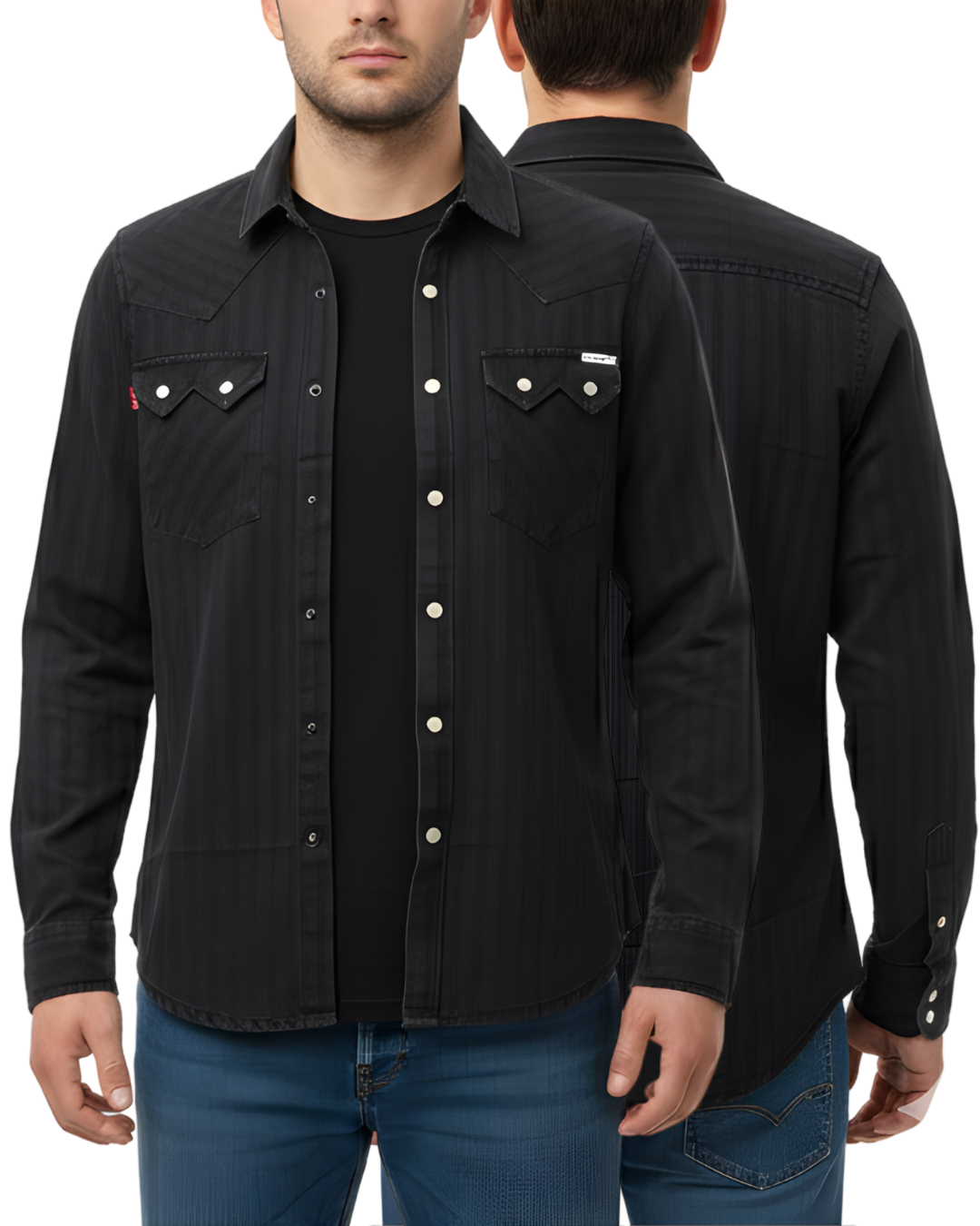 Men’s Premium Denim Shirt | Slim-Fit | Button-Down Western Style