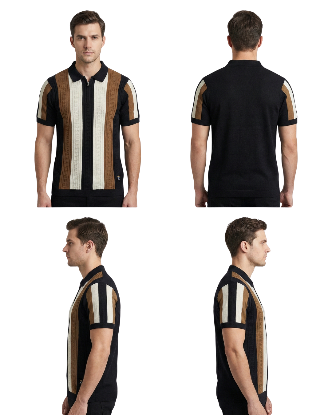 Men’s Premium Knit Polo T-Shirt | Luxury Textured Style