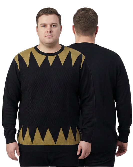 Men’s Plus Size Geometric Knit Sweater