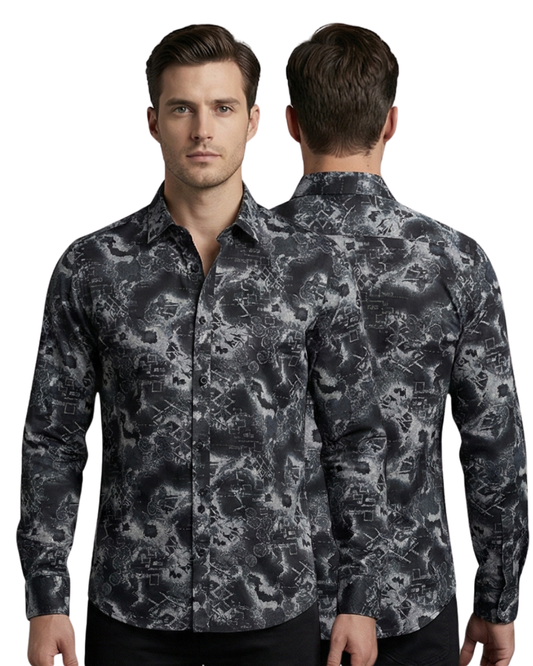 Men’s Abstract Printed Shirt | Premium Smart Casual & Party Wear (M–7XL)
