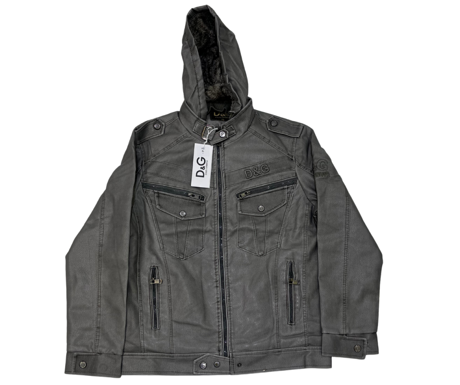 Men’s Premium Winter Moto Jacket | Multi-Pocket Design with Hoodie Option