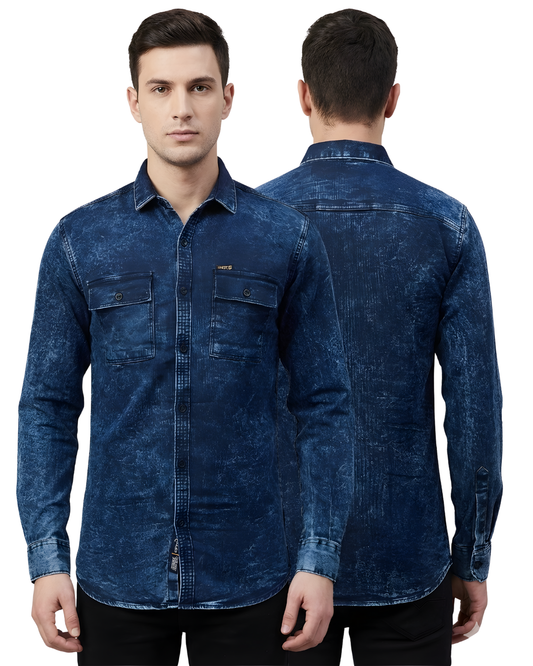 Men’s Premium Denim Shirt | Washed Finish | Casual & Smart Everyday Wear