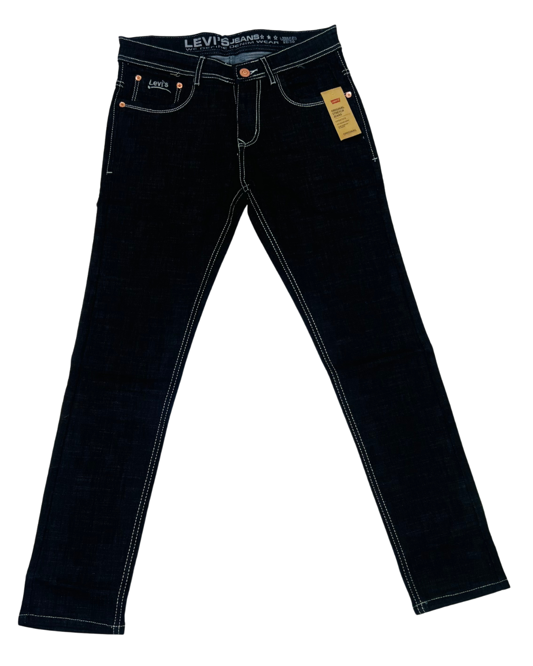 Men’s Dark Wash Slim-Fit Stretch Jeans | Premium Stitch Details