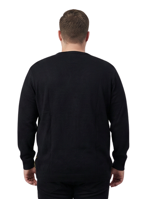 Men’s Plus Size Geometric Knit Sweater