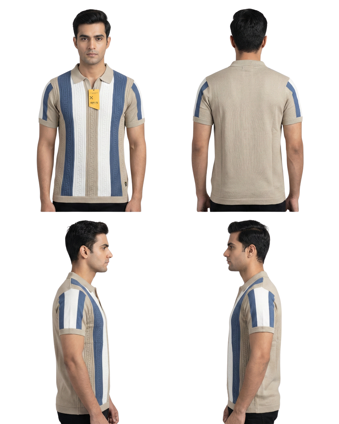 Men’s Premium Knit Polo T-Shirt | Luxury Textured Style