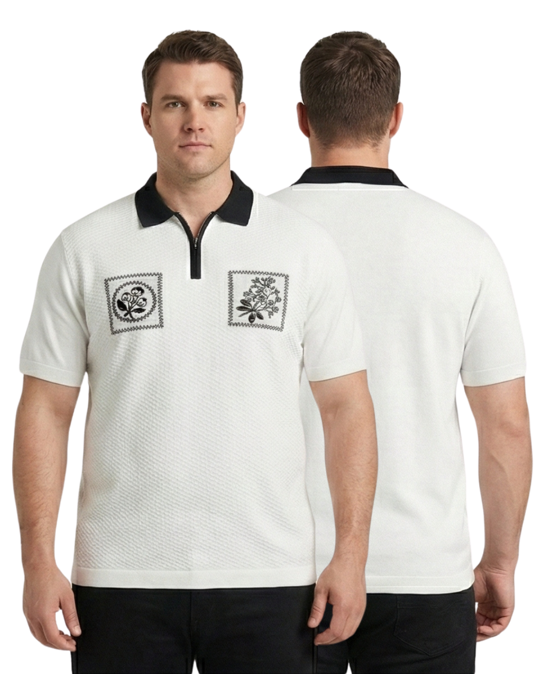 Men’s Premium Plus Size Polo T-Shirt | Textured Knit with Embroidery | 3XL–6XL Luxury Fit