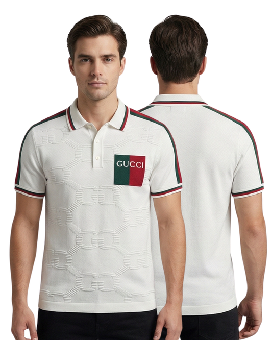 Men’s Premium Textured Polo T-Shirt with Signature Detail