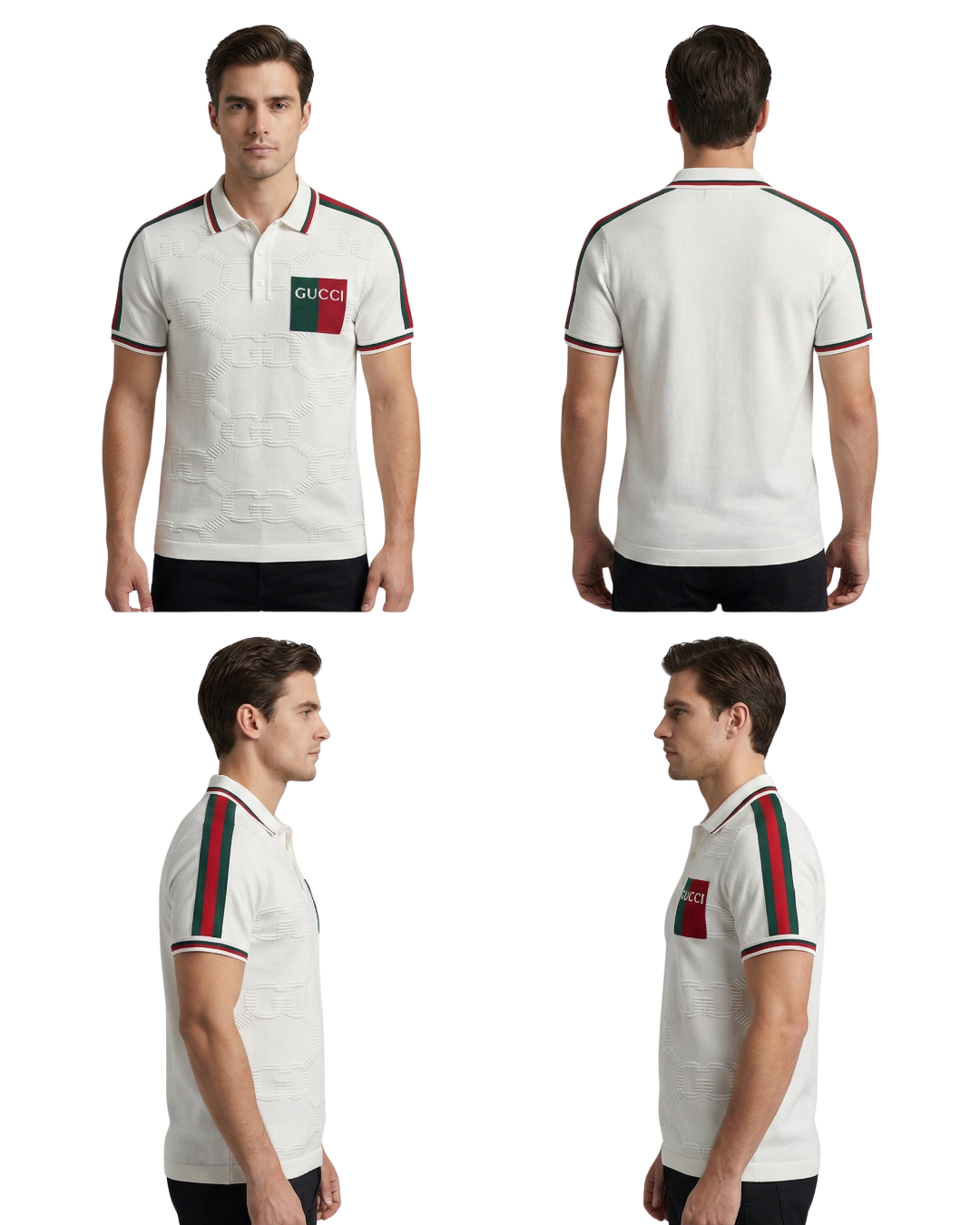 Men’s Premium Textured Polo T-Shirt with Signature Detail