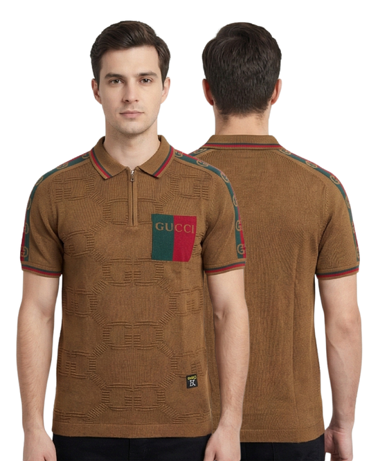 Men’s Premium Textured Polo T-Shirt with Signature Detail
