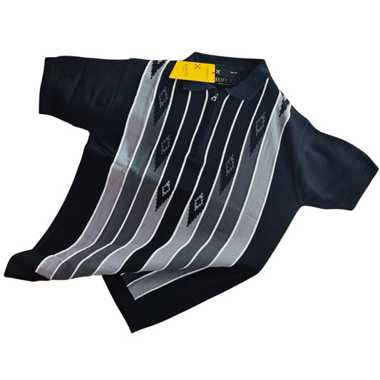 Men’s Tribal Striped Polo T-Shirt | Trendy Half Sleeve Casual Wear