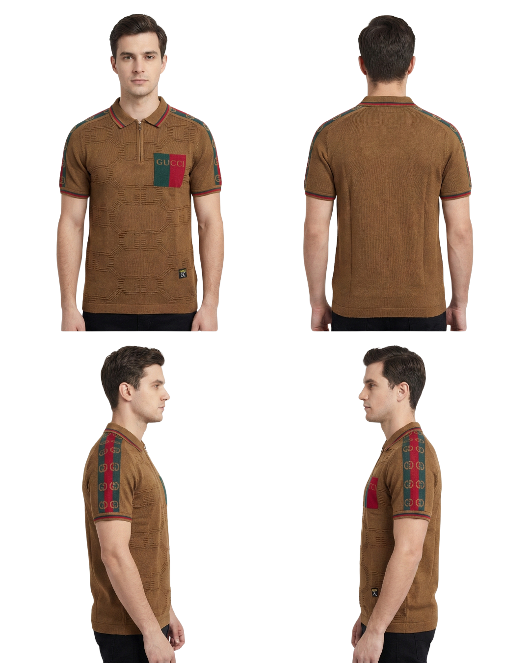 Men’s Premium Textured Polo T-Shirt with Signature Detail