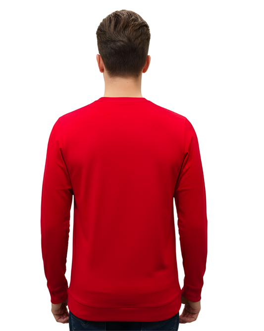 Men's Red Graphic Sweatshirt | Full Sleeve Urban Print Design with Bold “ARTICLES” Front