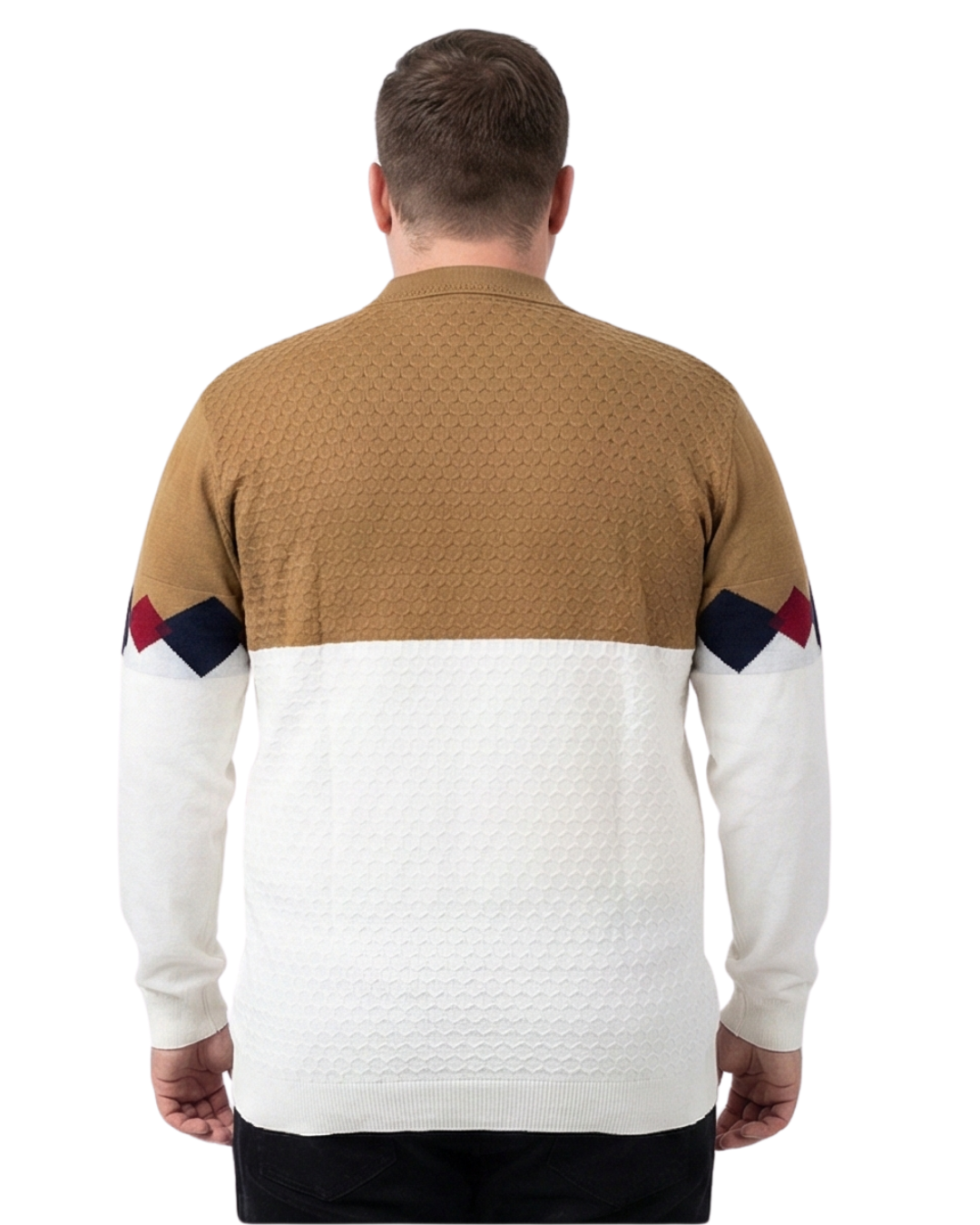 Men’s Plus Size Knit Zip Polo T- Shirt