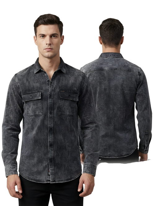 Men’s Premium Denim Shirt | Washed Finish | Casual & Smart Everyday Wear