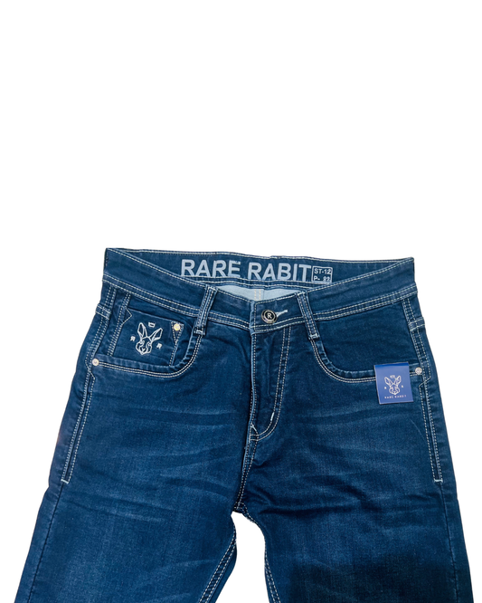 Men’s Premium Slim-Fit Stretch Jeans | Rare Rabbit Inspired | Dark & Blue Comfort Denim