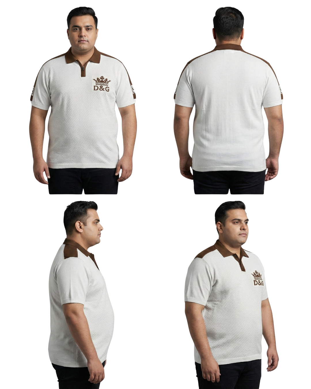 Men’s Premium Plus Size Polo T-Shirt | Textured Fabric | Smart Casual Comfort (3XL–6XL)