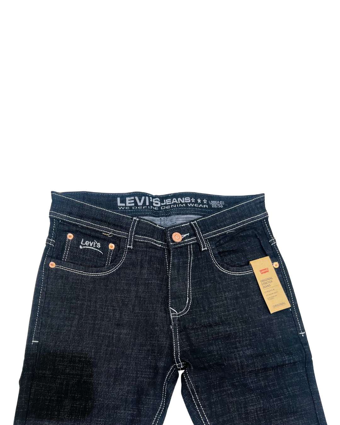 Men’s Dark Wash Slim-Fit Stretch Jeans | Premium Stitch Details