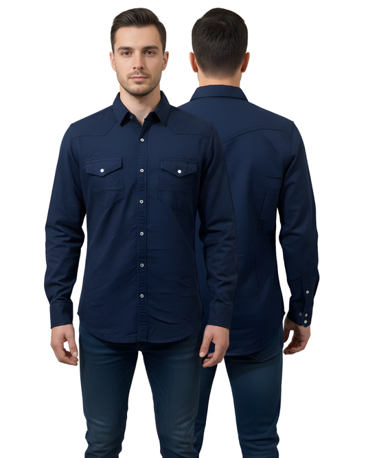 Men’s Premium Slim-Fit Casual Shirt | Full Sleeve Utility Design | Everyday Smart Wear