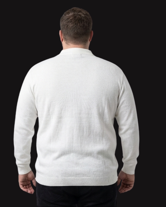 Men’s Plus Size Premium Knit Zip Polo Sweater