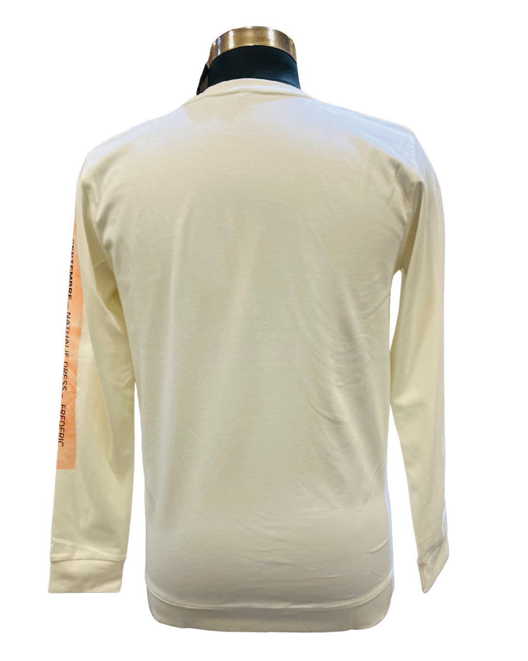 Men's Cream Graphic Art Sweatshirt | Full Sleeve with 3D Textured “A” Print Design