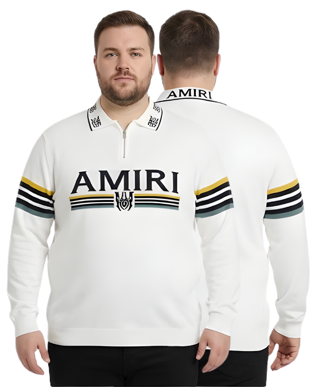 Men’s Plus Size Premium Knit Zip Polo T-Shirt