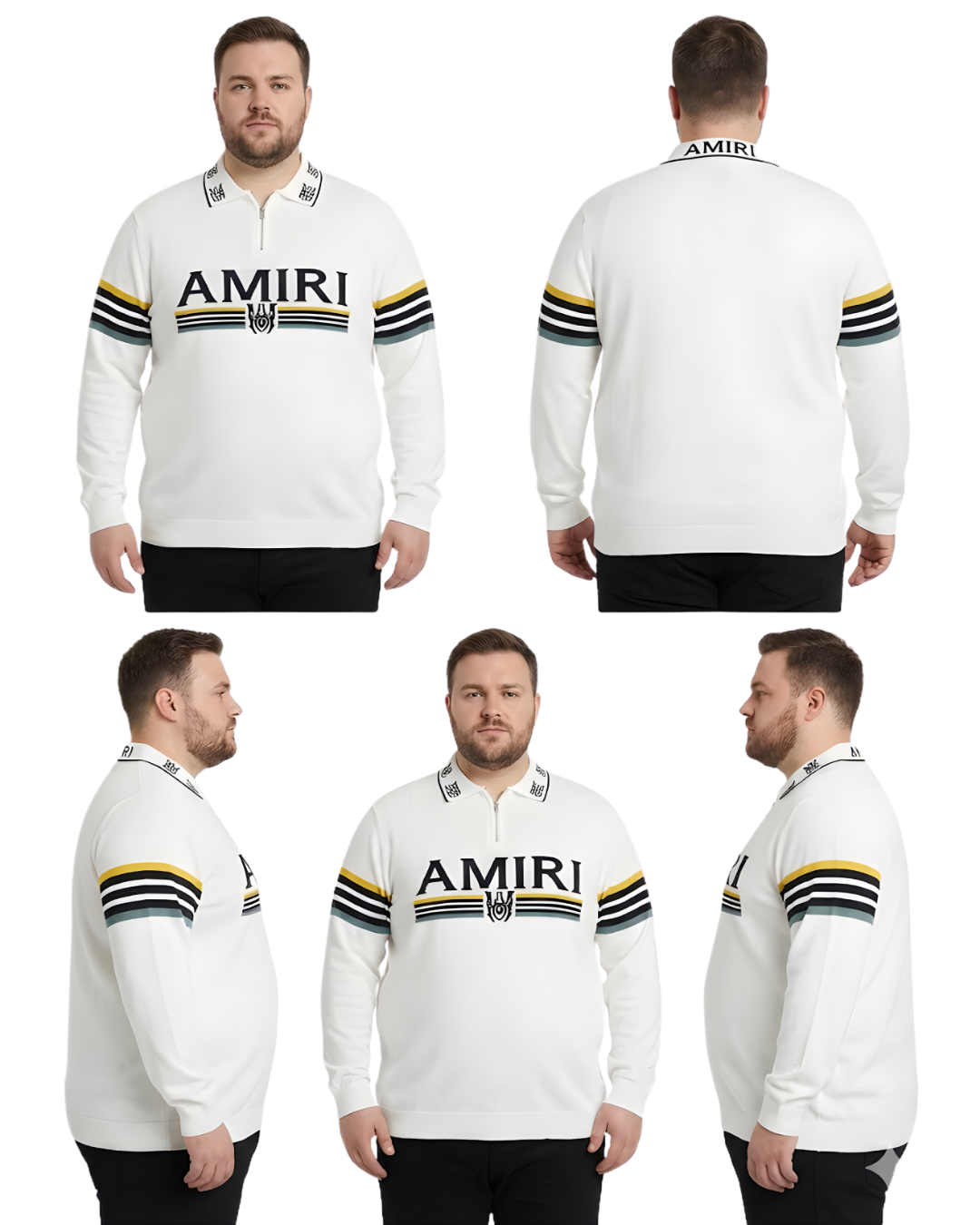 Men’s Plus Size Premium Knit Zip Polo T-Shirt