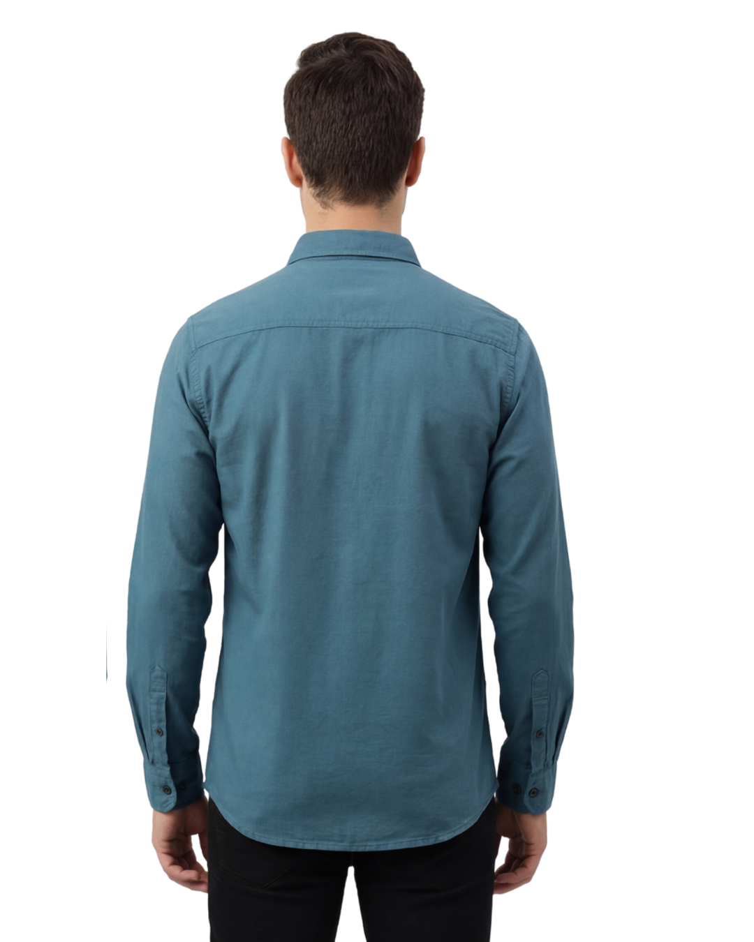 Men’s Premium Solid Casual Shirt | Teal Blue Full Sleeve | Slim-Fit Everyday Wear