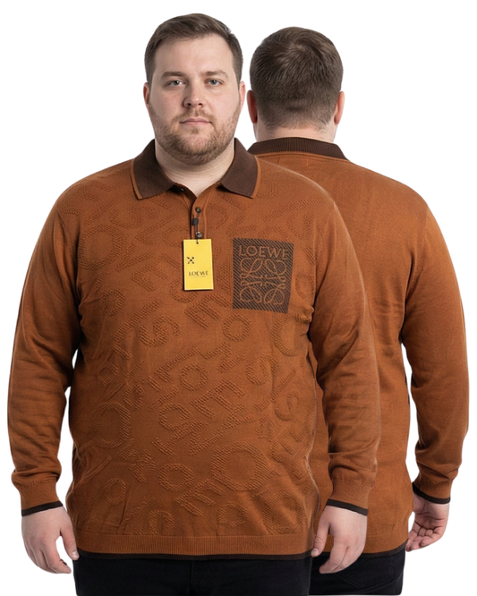 Men’s Plus Size Premium Textured Knit Polo T-Shirt