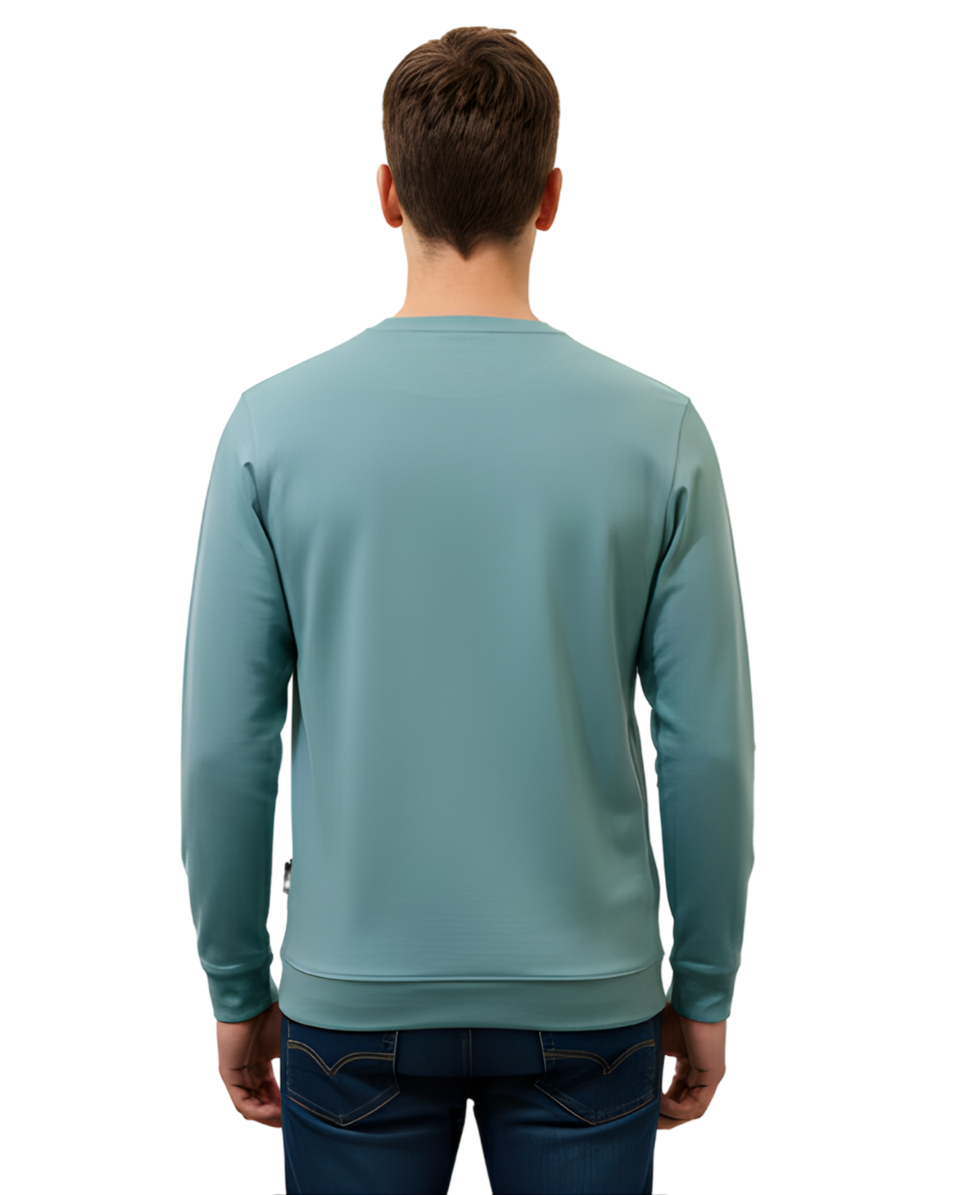 Men's Sky Blue Graphic Print Sweatshirt | Full Sleeve with Bold PSR Lettering