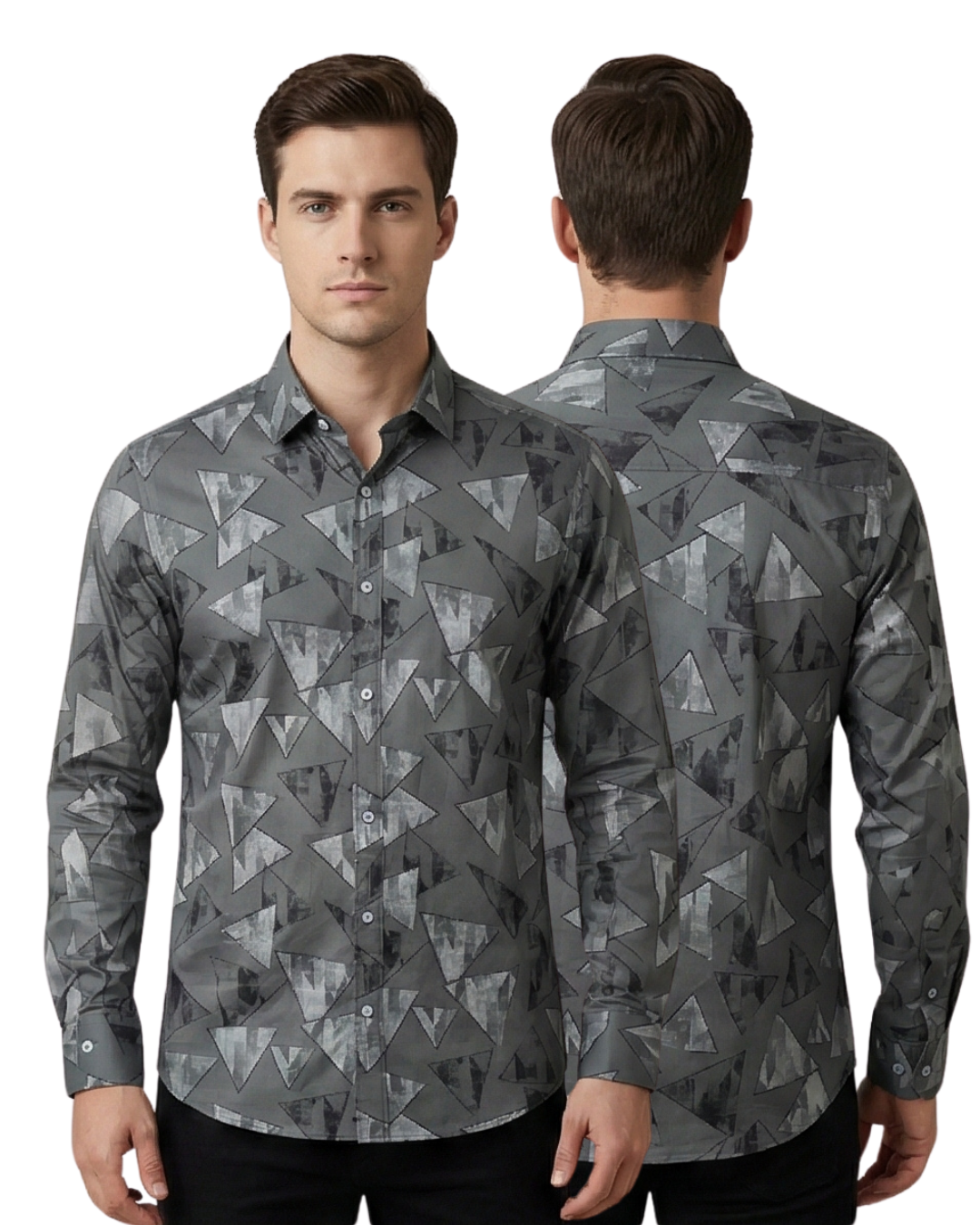 Luxury Abstract Geometric Print Shirt for Men (M–7XL) | Premium Fit & Bold Style