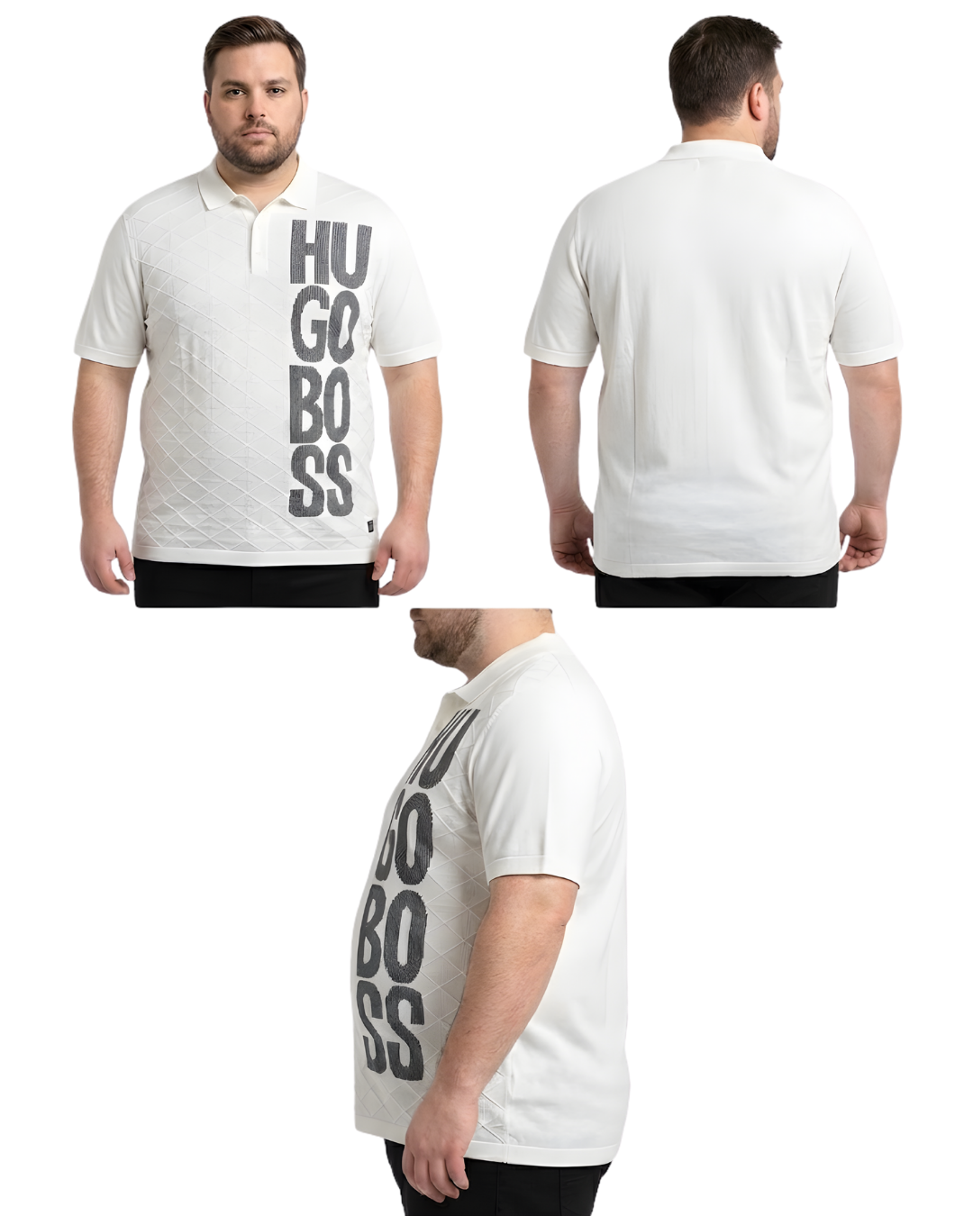 Men’s Plus Size Premium Textured Polo T-Shirt (3XL - 5XL)