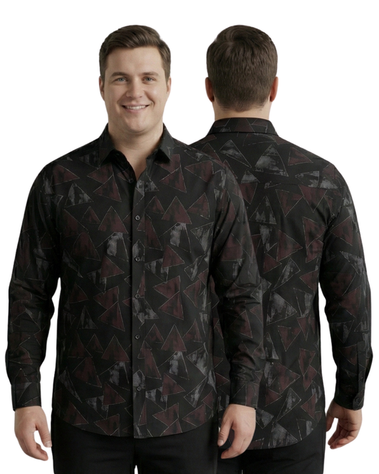 Luxury Abstract Geometric Print Shirt for Men (M–7XL) | Premium Fit & Bold Style