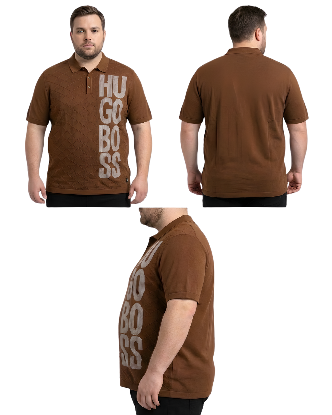 Men’s Plus Size Premium Textured Polo T-Shirt (3XL - 5XL)