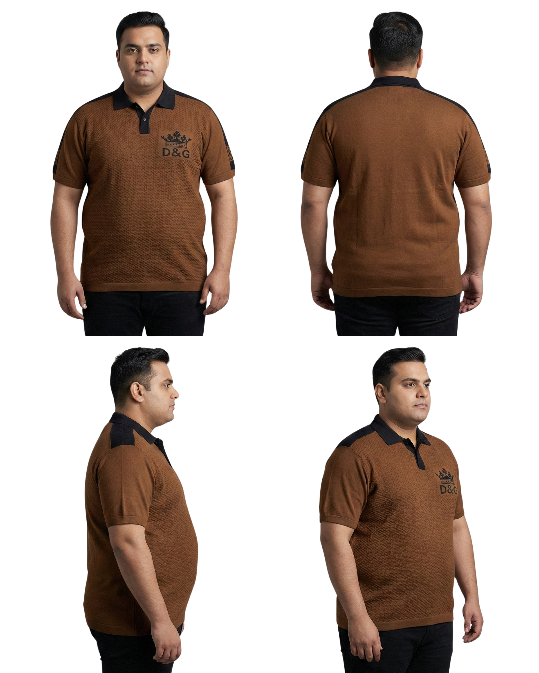 Men’s Premium Plus Size Polo T-Shirt | Textured Fabric | Smart Casual Comfort (3XL–6XL)