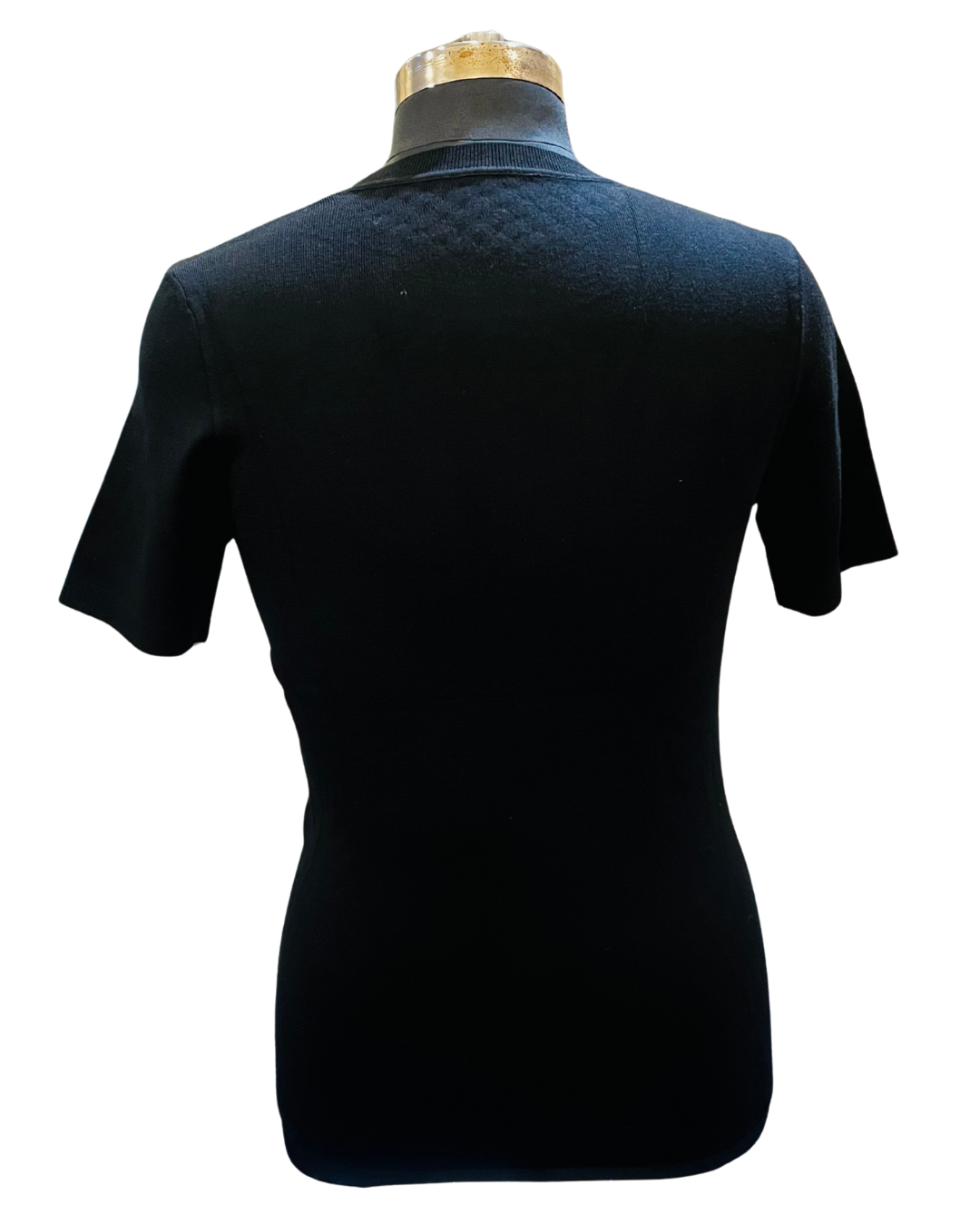 Men's Black Premium Textured Knit T-Shirt | Half Sleeve with Minimal Chest Logo