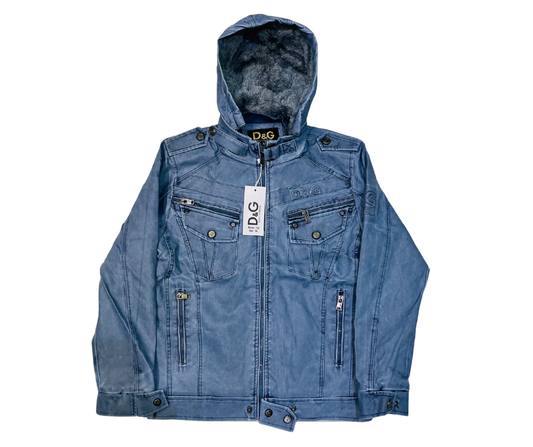 Men’s Premium Winter Moto Jacket | Multi-Pocket Design with Hoodie Option