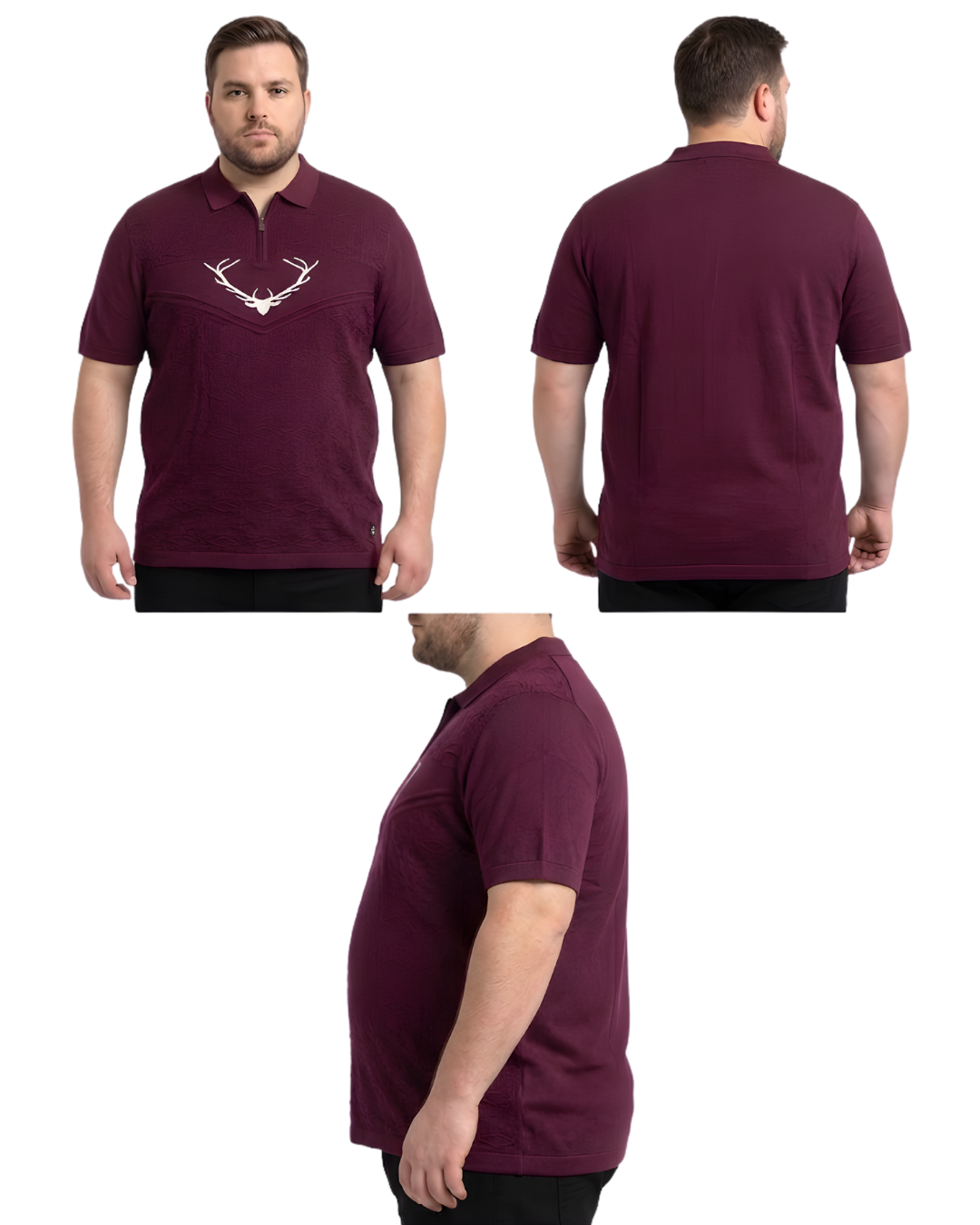 Men’s Plus Size Premium Polo T-Shirt with Signature Chest Emblem