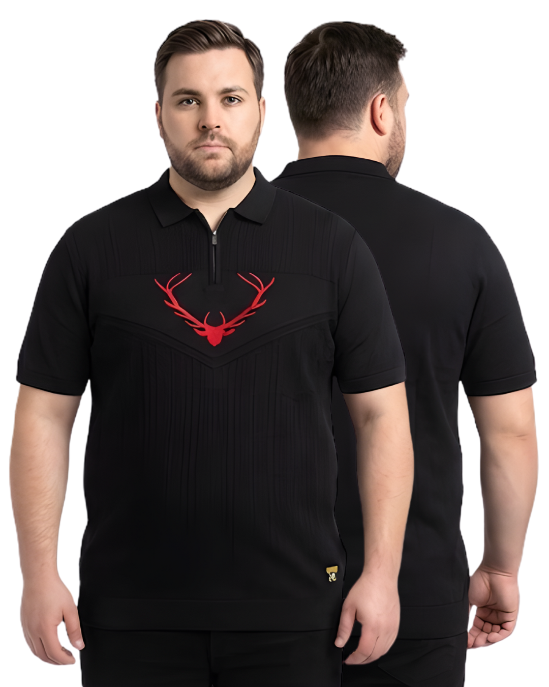 Men’s Plus Size Premium Polo T-Shirt with Signature Chest Emblem