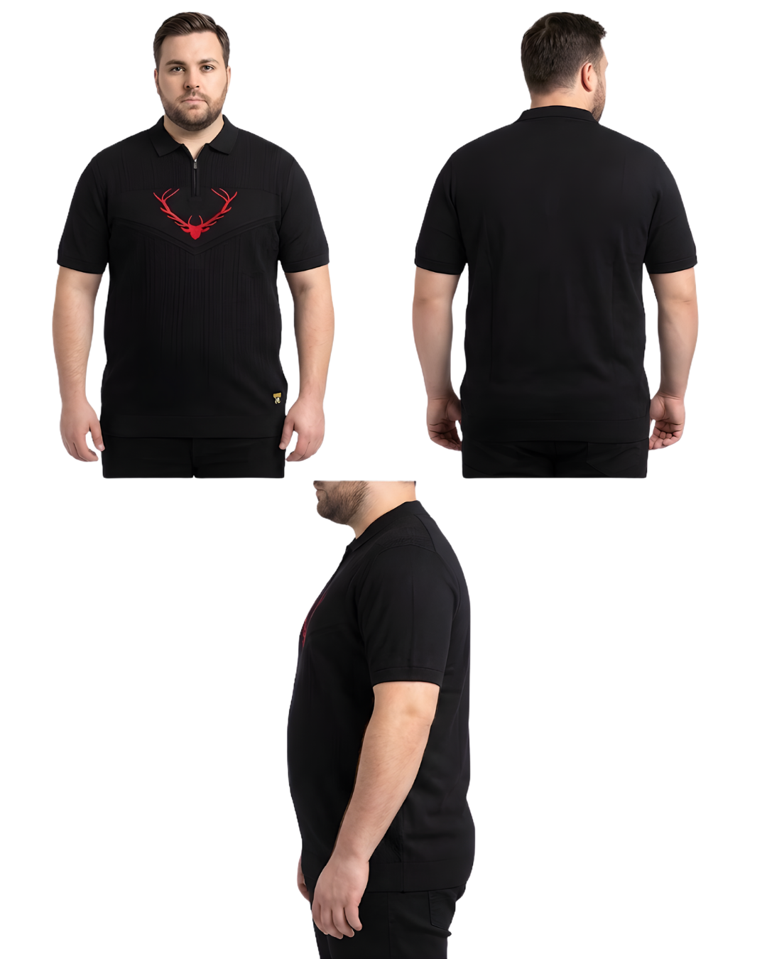 Men’s Plus Size Premium Polo T-Shirt with Signature Chest Emblem