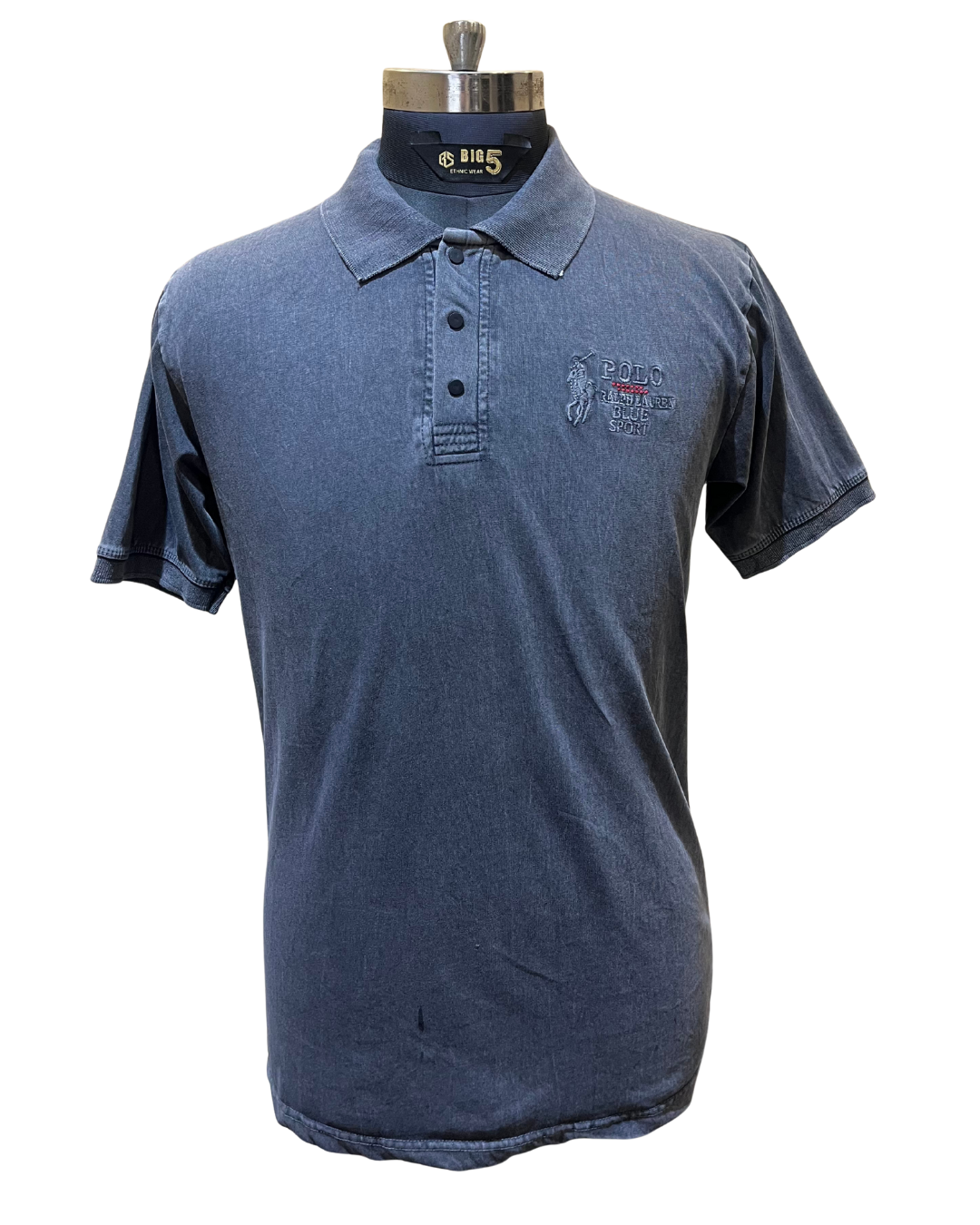 Men's Navy Polo Collar T-Shirt | Premium Soft Fabric with Embroidered Chest Logo
