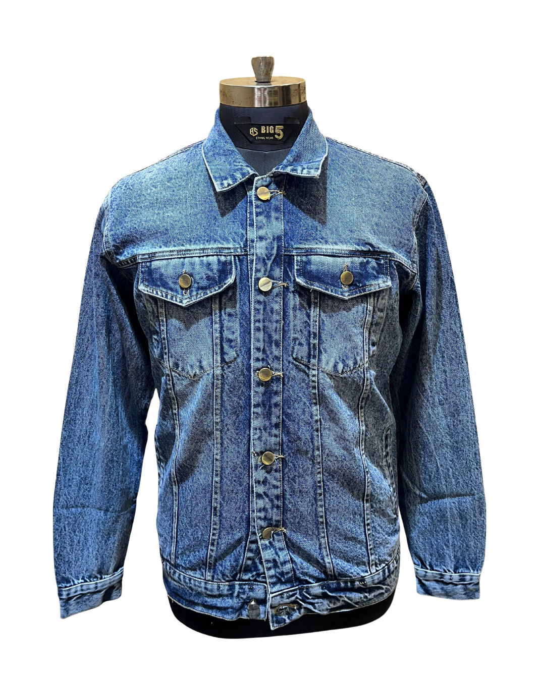 Men’s Premium Oversized Denim Jacket | Vintage Wash | Classic Button-Down Style