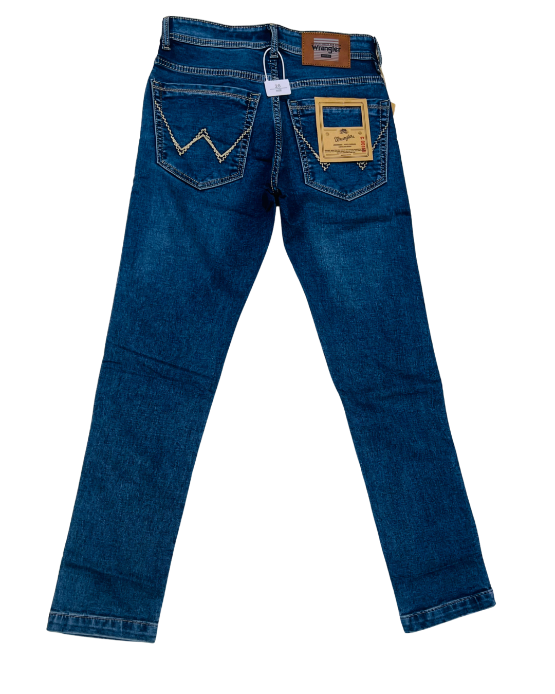 Men’s Wrangler-Style Slim-Fit Stretch Jeans | Mid-Blue Wash | Premium Daily Wear Denim